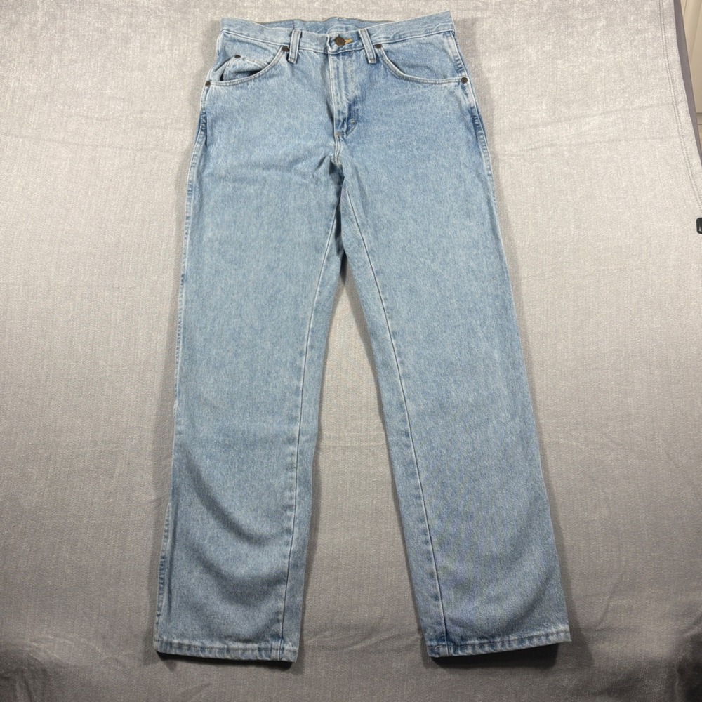 Wrangler Authentic Jeans Mens 30x30 Light Wash Straight Leg Denim 96501SL